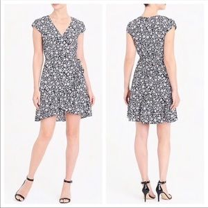 J. Crew Mercantile Blue Floral Rayon Wrap Dress